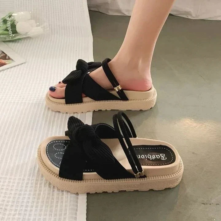 Damensandalen mit Schleifendetail – Verstellbare Riemchen -    Zorenza