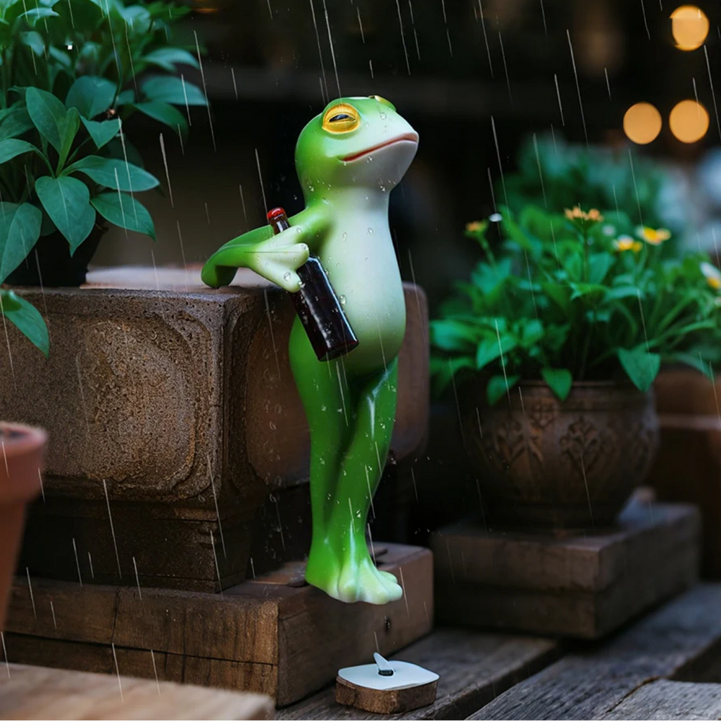 Kletter-Frosch Dekofigur handbemalt – Lustiger Gartenschmuck -    Zorenza