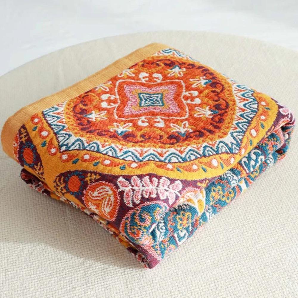 Baumwoll-Handtuch mit Boho-Muster – Vintage-Design -    Zorenza