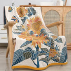 Baumwoll-Badetuch mit Sonnenblumen-Muster – Weich und saugfähig -    Zorenza