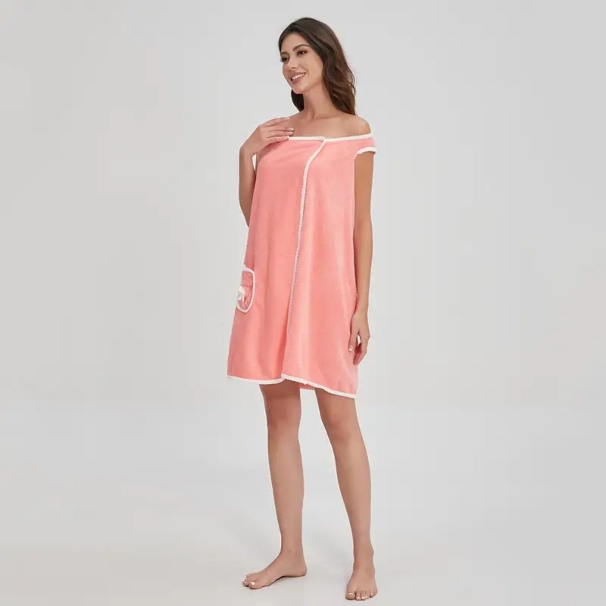 Handtuch-Kleid Korallenvlies mit Trägern -    Zorenza