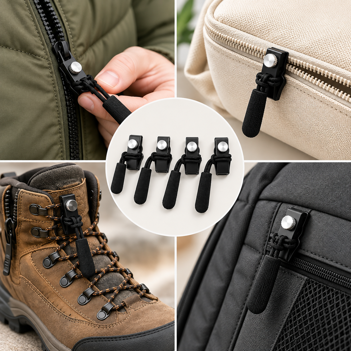 Reißverschluss-Reparatur-Set 15-teilig für Jacken, Taschen und Schuhe -    Zorenza