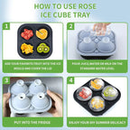 Eiswürfelform Rosen Silikon – 3D Eiswürfel für Cocktails -    Zorenza