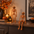 Halloween-Skelett 40 cm beweglich – Deko für Garten und Innenbereich -    Zorenza