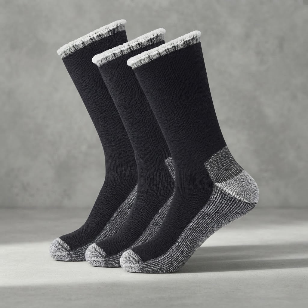 Thermosocken mit Frottee-Innenfutter, wadenhoch – 3 Paar -    Zorenza
