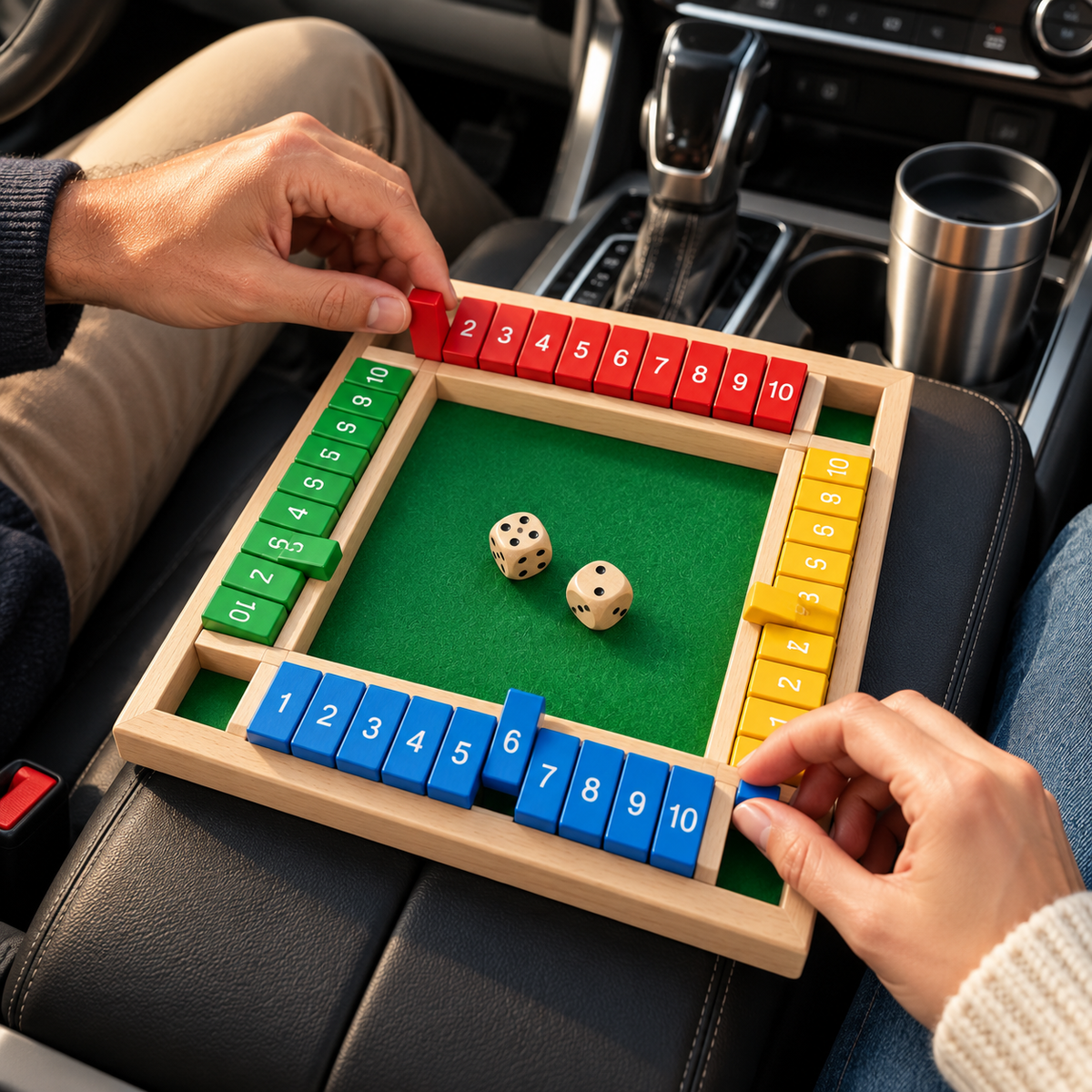 Würfelspiel Holz Shut the Box für 4 Spieler -    Zorenza