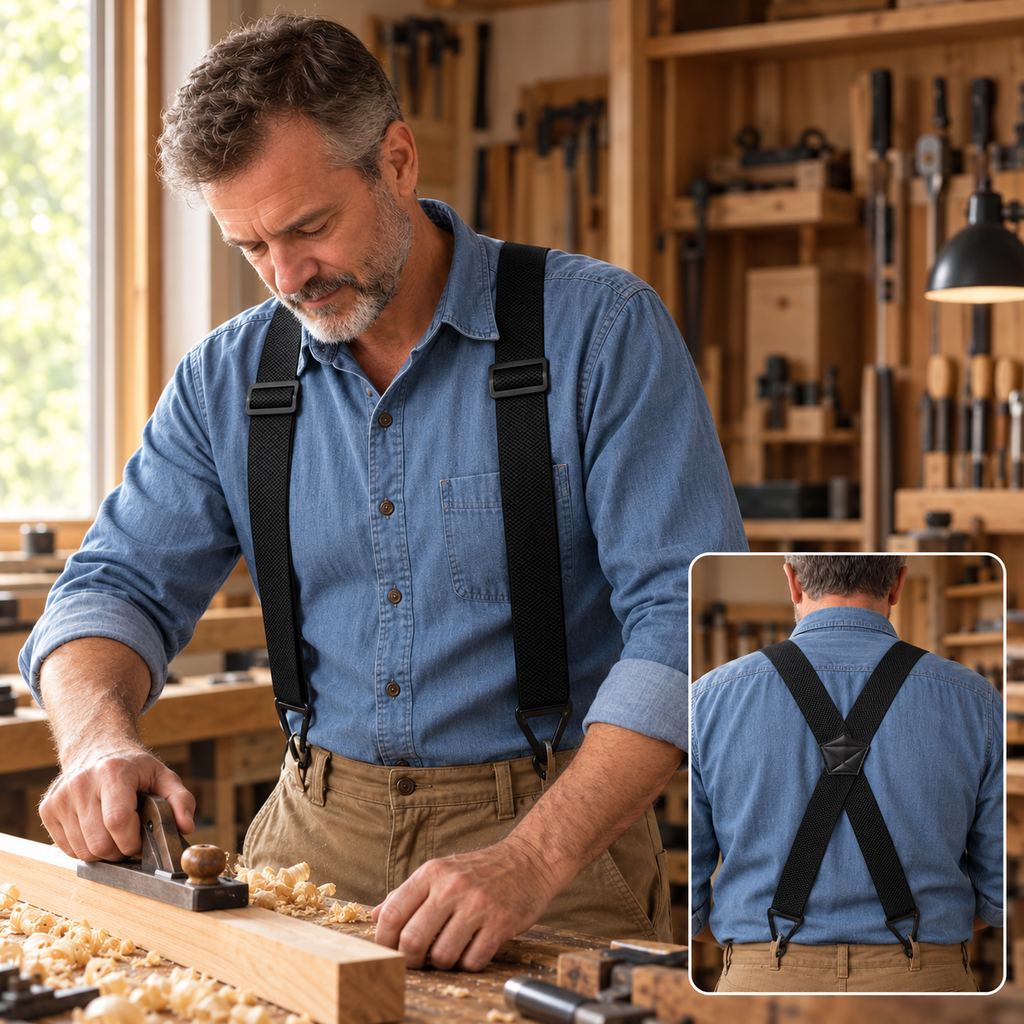 Hosenträger Herren mit Karabinerhaken – Y-Form oder X-Form -    Zorenza