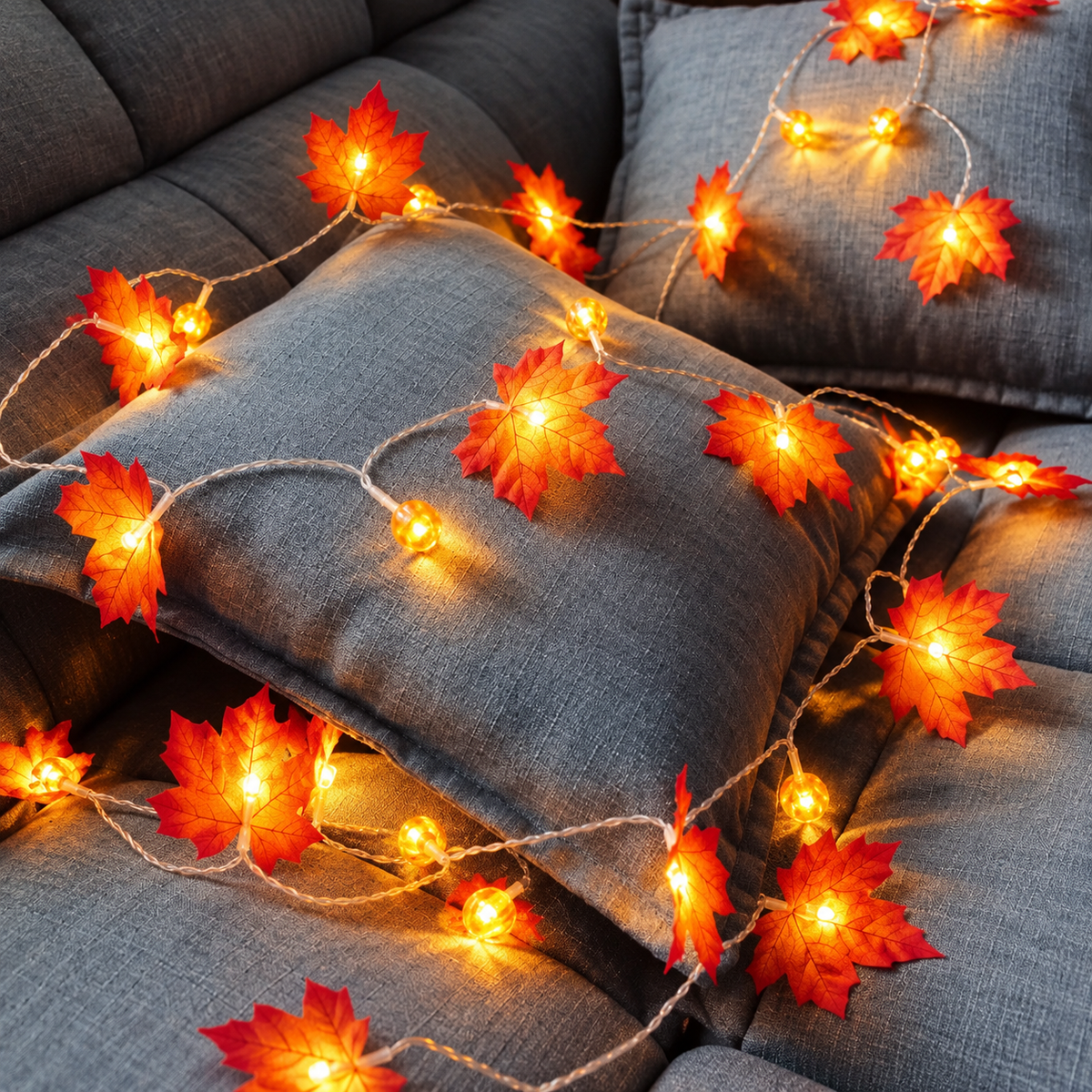 Herbstblätter-Lichterkette LED mit Ahornblättern -    Zorenza