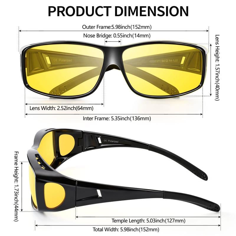 Nachtfahrbrille mit Blendschutz – Polarisierte Gelbgläser -    Zorenza