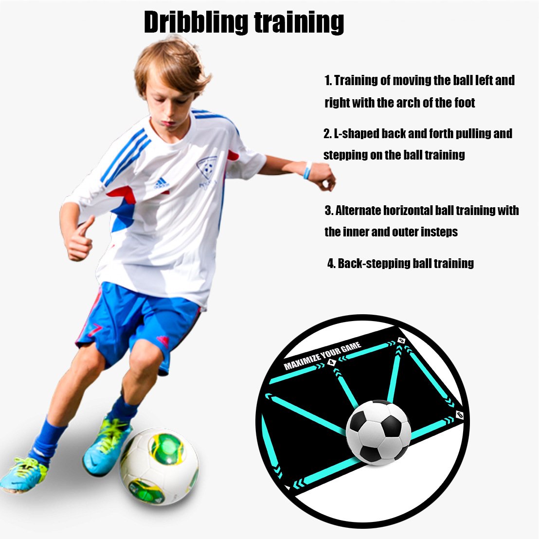 Fußball-Trainingsmatte für Ballkontrolle und Schnelligkeit -    Zorenza
