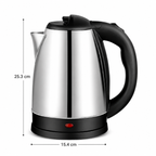 Wasserkocher Edelstahl 1500 W mit schwarzem Griff -    Zorenza