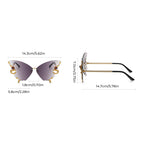 Sonnenbrille Schmetterling mit Kristallverzierung -    Zorenza