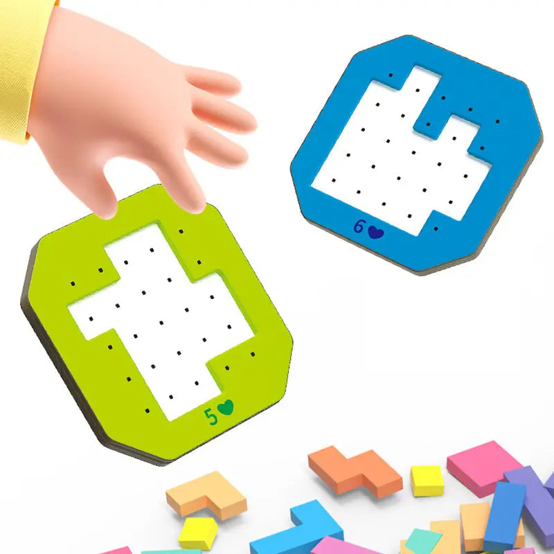 Puzzle-Bauspiel mit 108 Bausteinen und 20 Aufgaben -    Zorenza