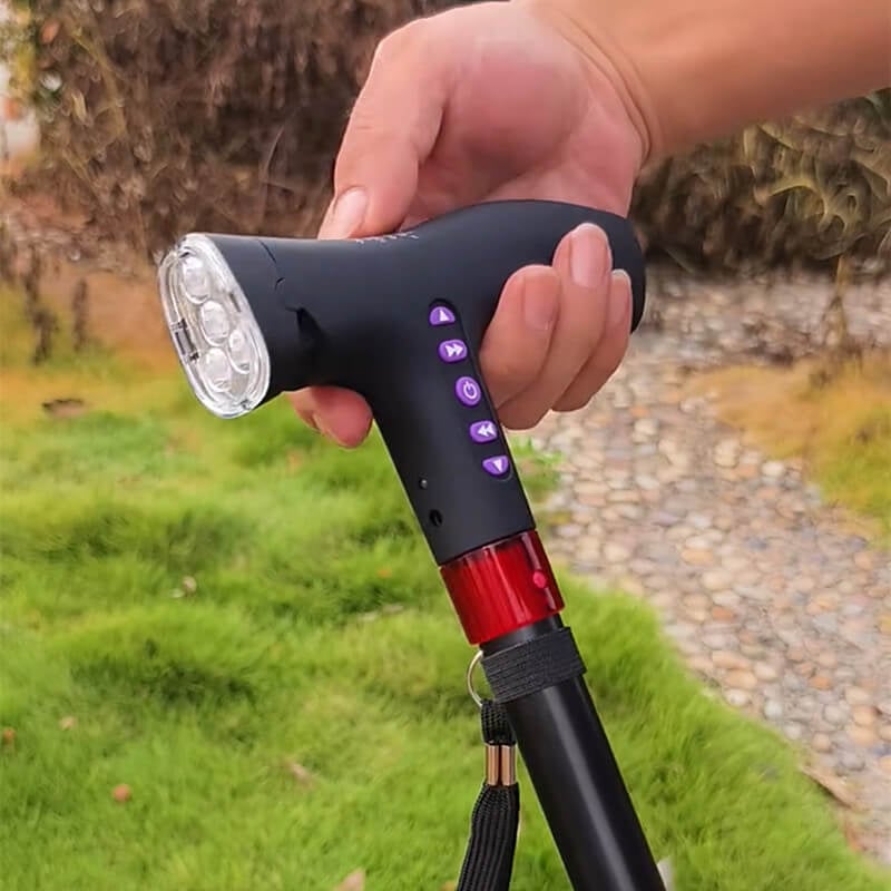 Intelligente Wandelstok mit Valalarm und LED-Beleuchtung -    Zorenza