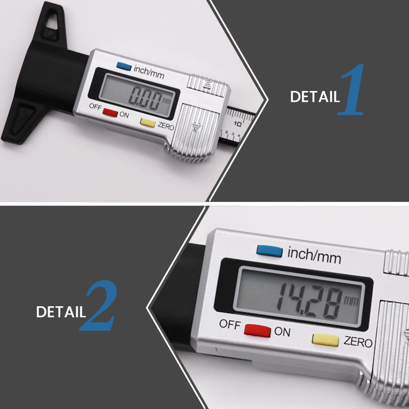Reifenprofilmesser Digital mit LCD-Display -    Zorenza