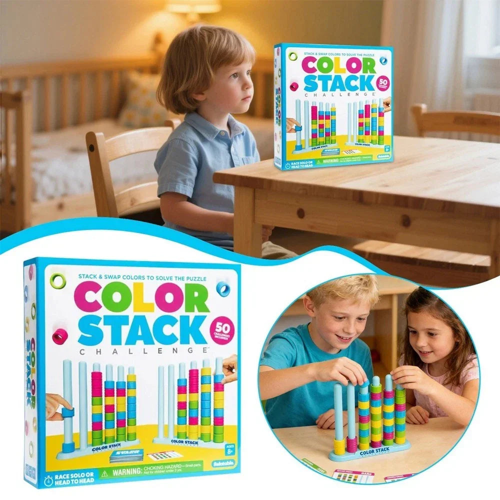 Farbstapel-Logikspiel – Schnelles Denkspiel für Familie -    Zorenza