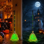 Hexenbesen-Deko mit LED-Licht und Geh-Effekt -    Zorenza