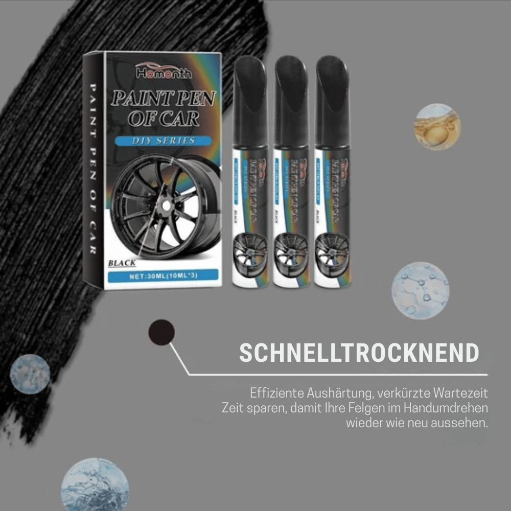 Felgen Reparaturstift Schwarzml für Kratzer und Schäden -    Zorenza