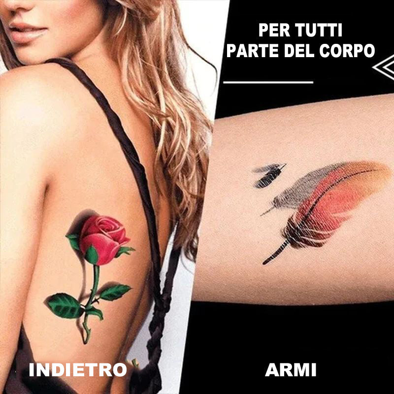 3D Tattoo Stickers mit Blumen- und Schmetterlings-Motiven -    Zorenza