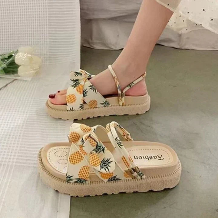 Damensandalen mit Schleifendetail – Verstellbare Riemchen -    Zorenza