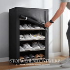 Schuhschrank mit Stoffbezug und Stahlgestell – 6 oder 8 Ebenen Zorenza