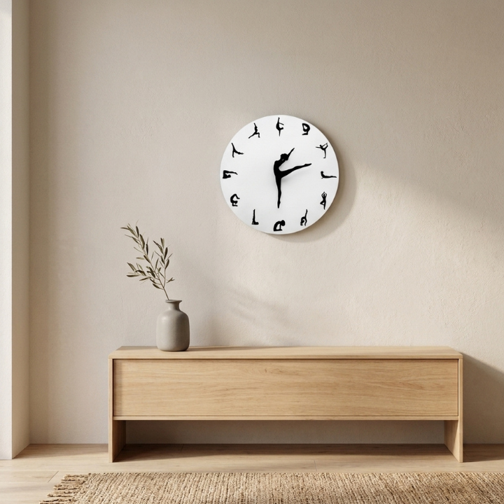 Wanduhr Yoga Motiv – Metallrahmencm -    Zorenza