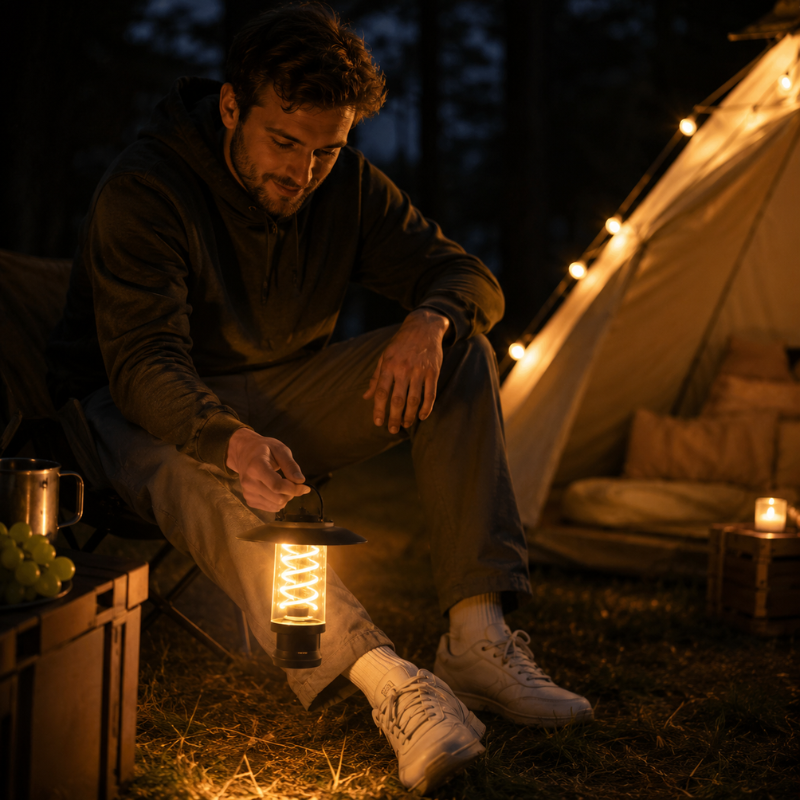 LED-Campinglaterne mit Taschenlampenfunktion – Faltbar -    Zorenza