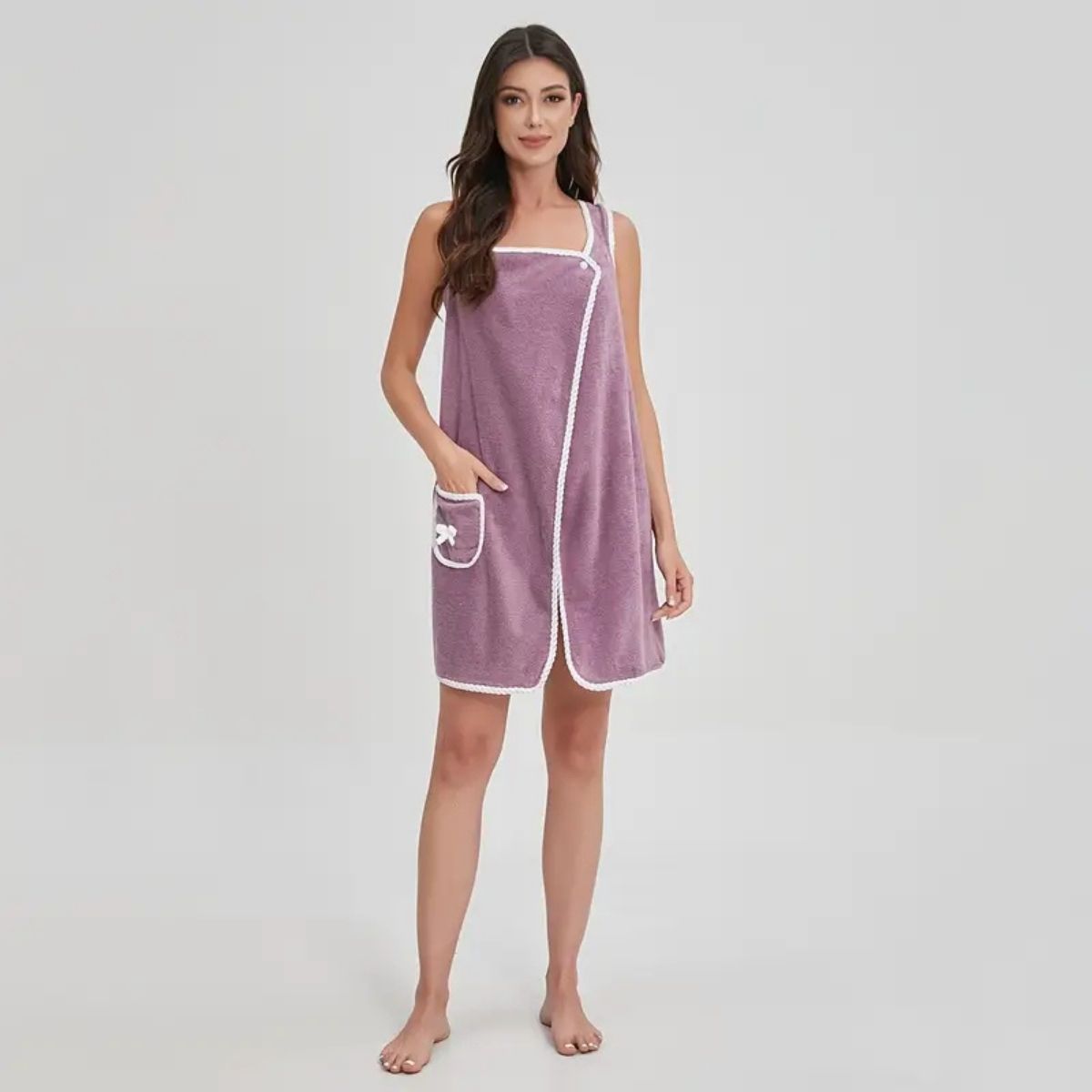 Handtuch-Kleid Korallenvlies mit Trägern -    Zorenza