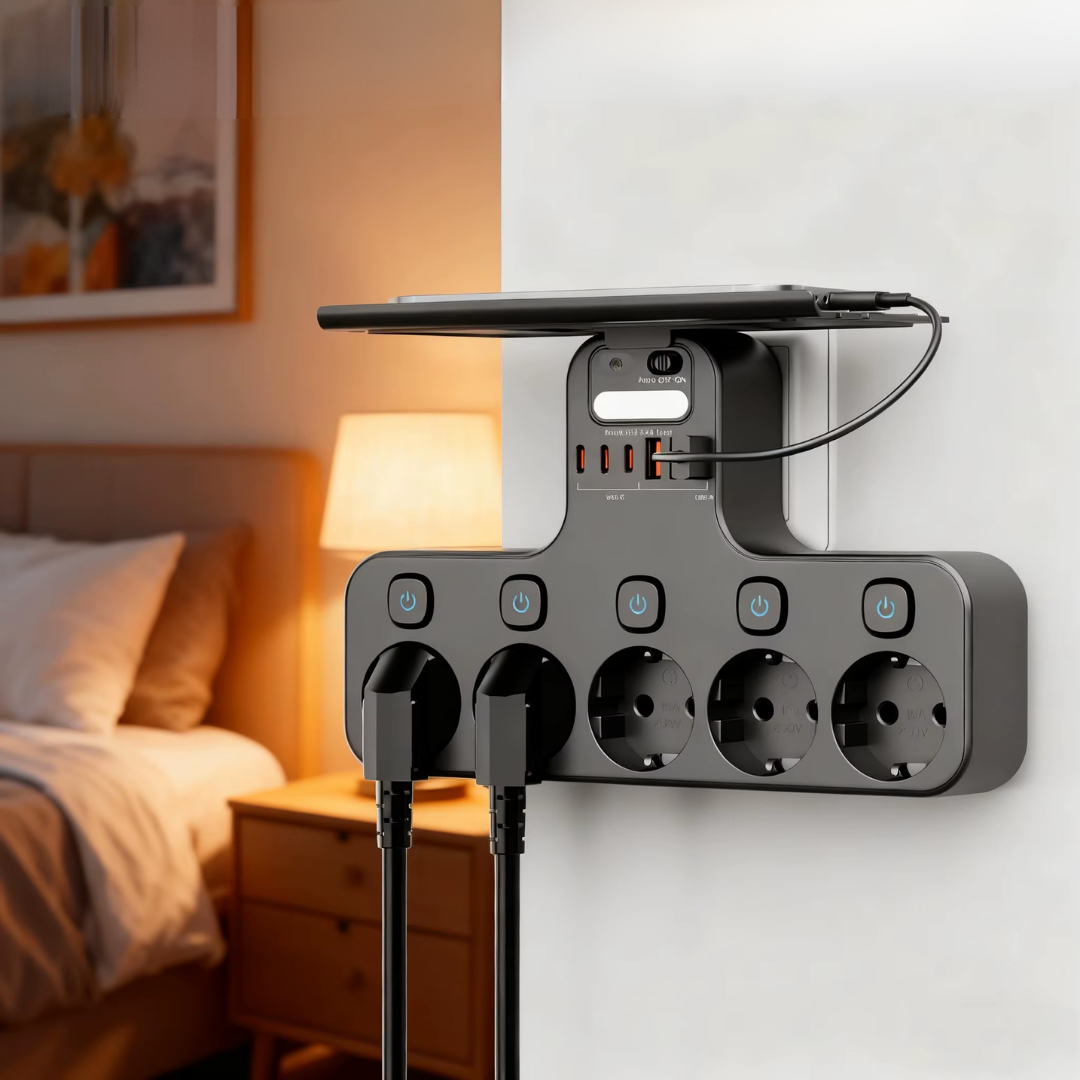 Mehrfachsteckdose mit Nachtlicht und USB-Anschlüssen -    Zorenza