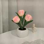 Tulpen-LED-Tischlampe im Keramiktopf – Warmes Dekorlicht Zorenza