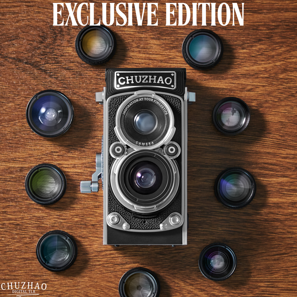 12MP-Digitalkamera Vintage-TLR-Design – 10-Objektiv-Set - Zorenza