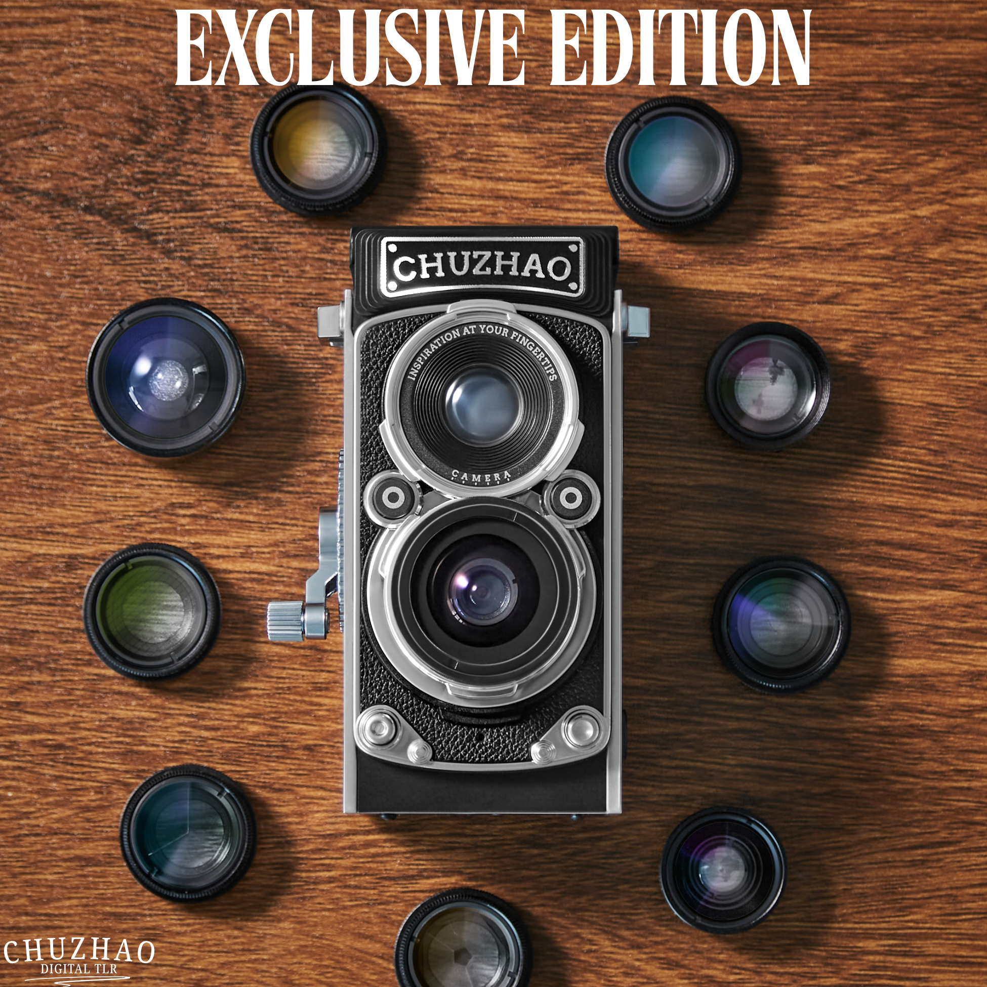 12MP-Digitalkamera Vintage-TLR-Design – 10-Objektiv-Set - Zorenza