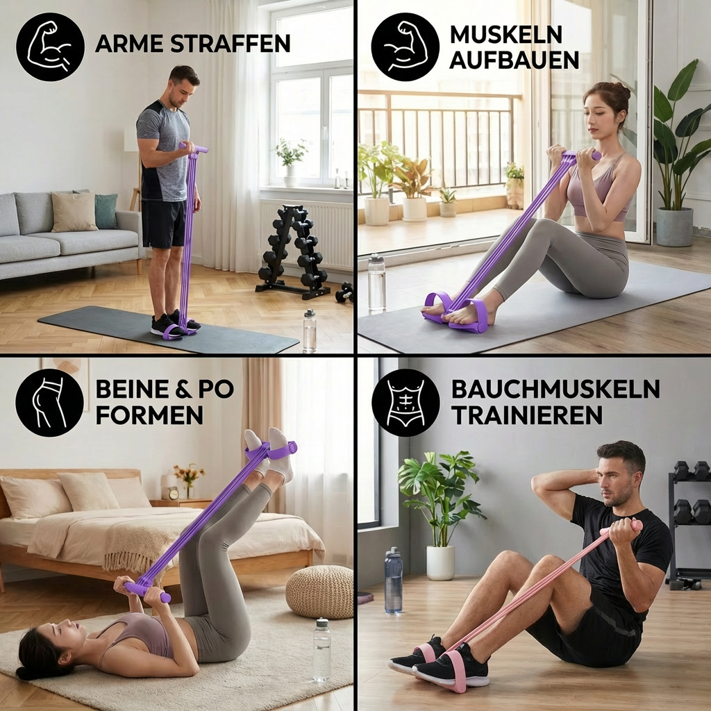 Fitnessband mit Fußstützen für Ganzkörper-Training -    Zorenza