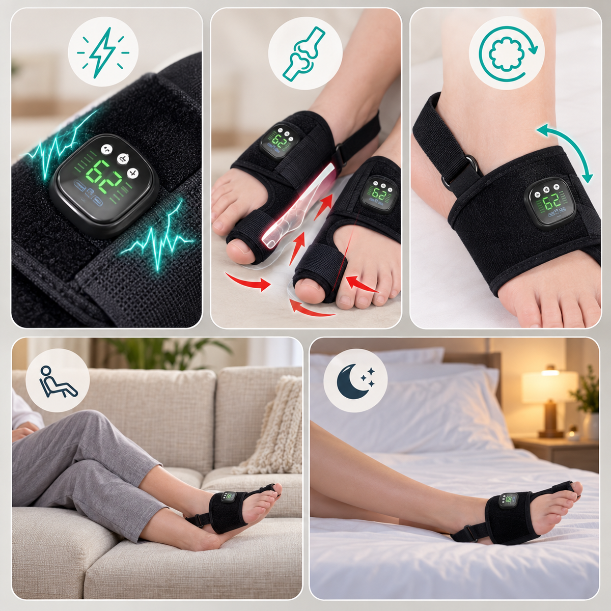 Zehenkorrektur-Bandage mit EMS-Stimulation für Ballenzehen -    Zorenza