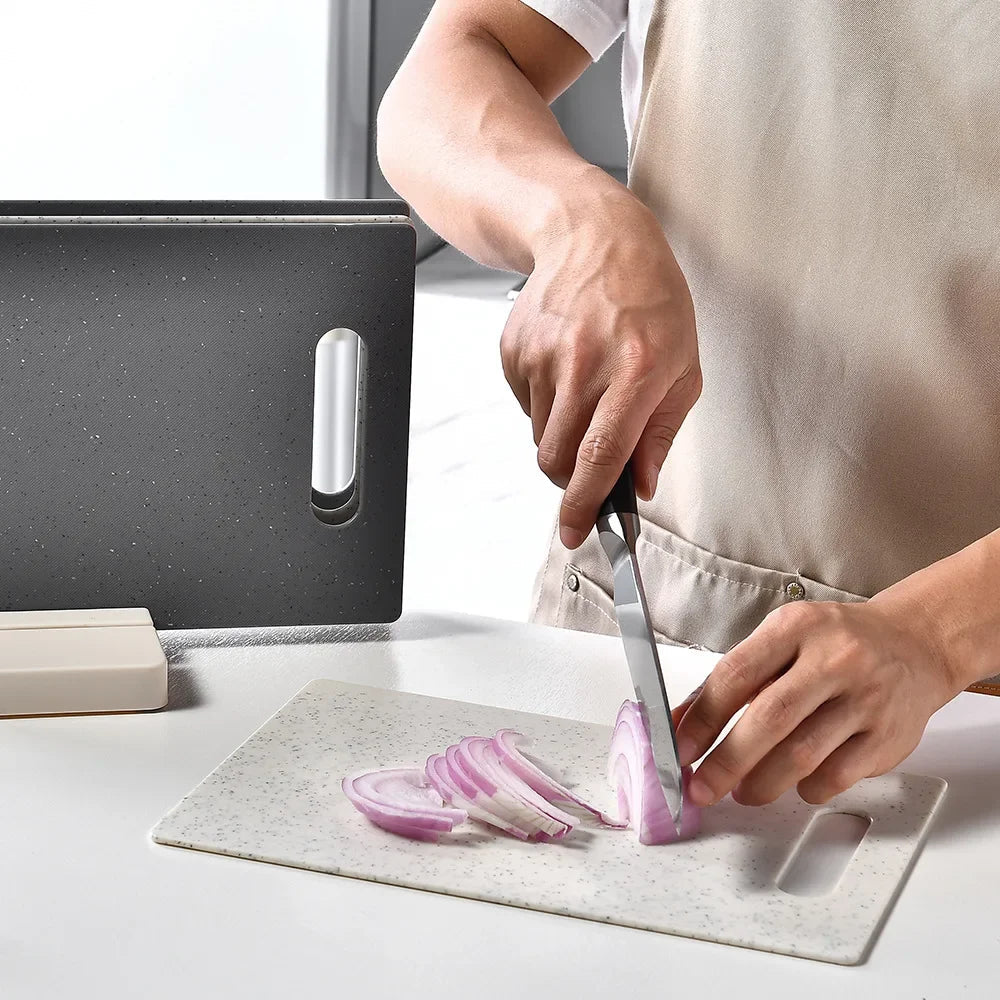 Schneidebrett-Set Marmoroptik 4-teilig mit Halterung -    Zorenza