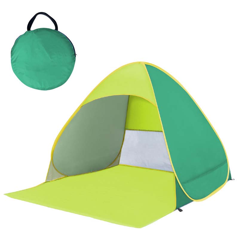 Pop-Up Strandmuschel UV-Schutz 98% – Schnellaufbau für 2-4 Personen -    Zorenza