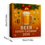 Bier-Adventskalender 2026 mit 24 Bierflaschen-Anhängern aus Acryl – Weihnachtsbaumschmuck für Bierliebhaber -    Zorenza