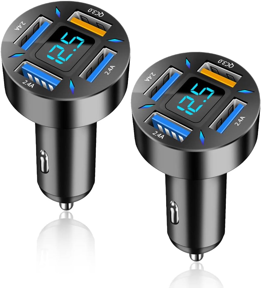 Auto-Ladegerät mit USB-C PD und QC 3.0 – LED-Voltmeter -    Zorenza