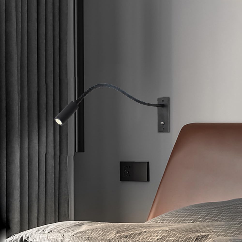 Verstellbare Wandleselampe – Flexibler Arm, drei Lichtstimmungen -    Zorenza