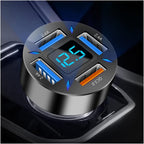 Auto-Ladegerät mit USB-C PD und QC 3.0 – LED-Voltmeter -    Zorenza