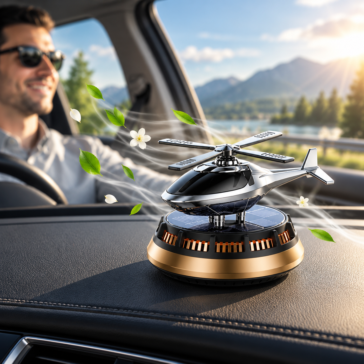 Solar-Autoduft mit rotierenden Rotorblättern -    Zorenza