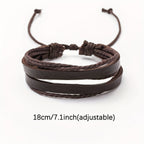 Lederarmband-Set mit Holzperlen – Mehrlagig verstellbar -    Zorenza