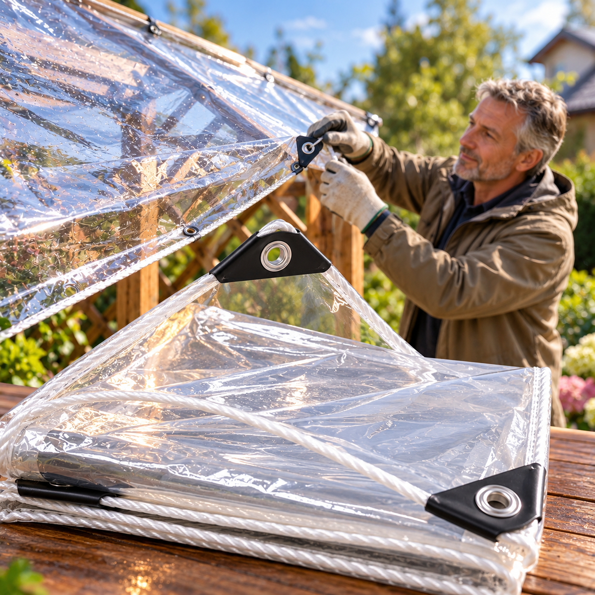 Schutzplane PVC transparent wetterfest -    Zorenza