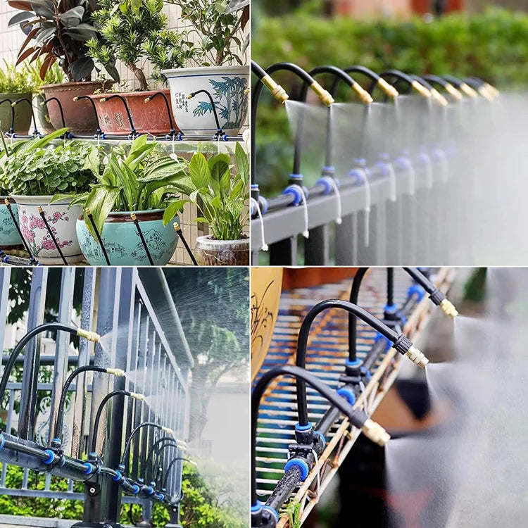 Garten-Vernebelungssystem 20 m – Bewässerung & Terrassenkühlung mit 20 Messingdüsen -    Zorenza