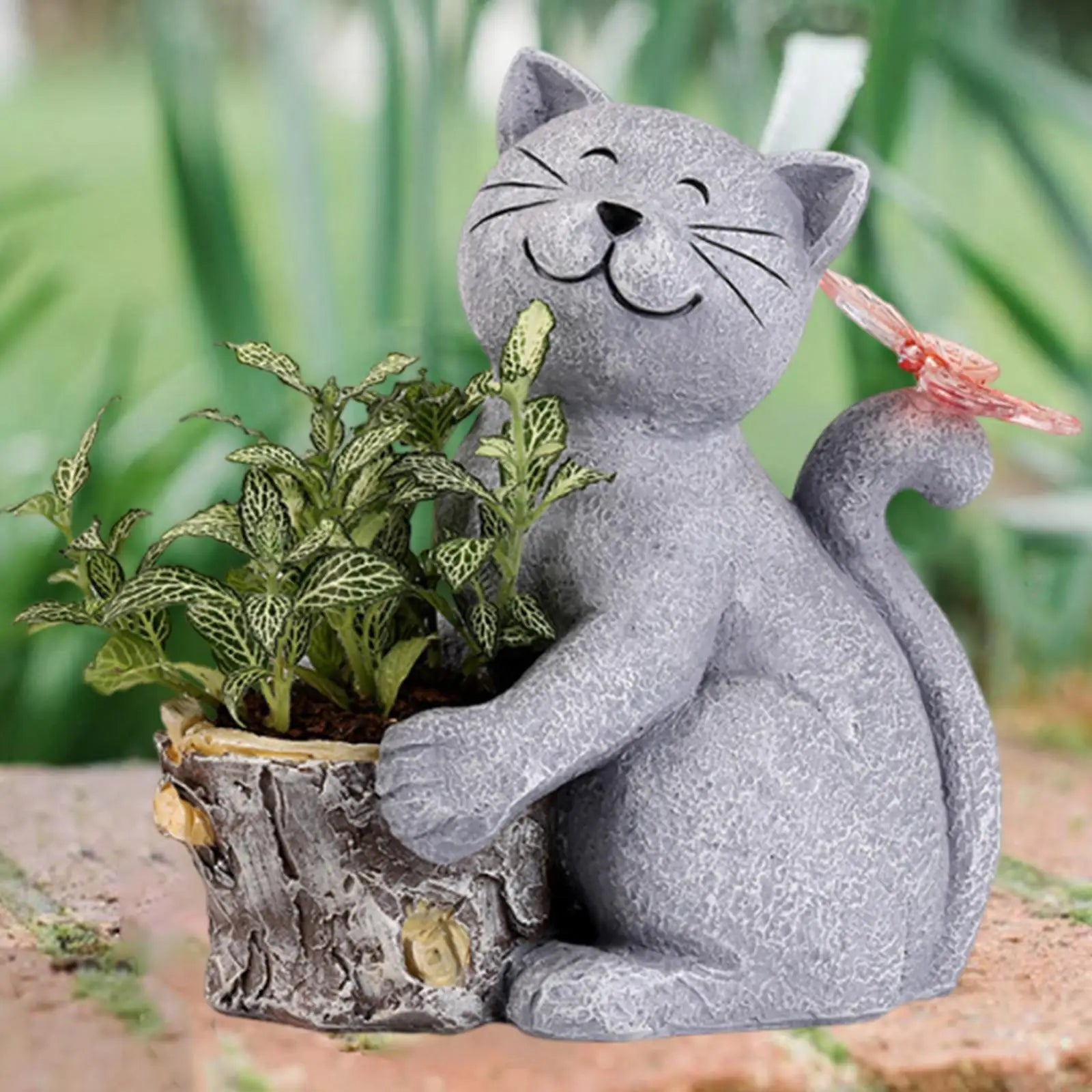 Solar Katzenfigur mit LED-Beleuchtung – 21 cm Gartendeko Zorenza