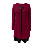 Damen A-Linien-Kleid mit Kunstleder-Schnallen -    Zorenza