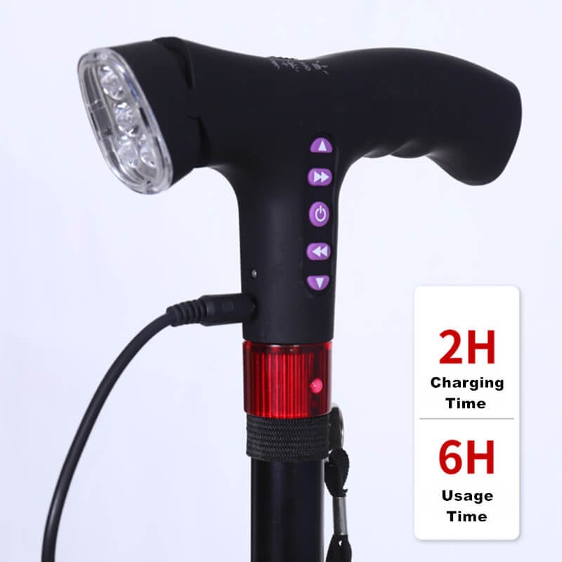 Intelligente Wandelstok mit Valalarm und LED-Beleuchtung -    Zorenza
