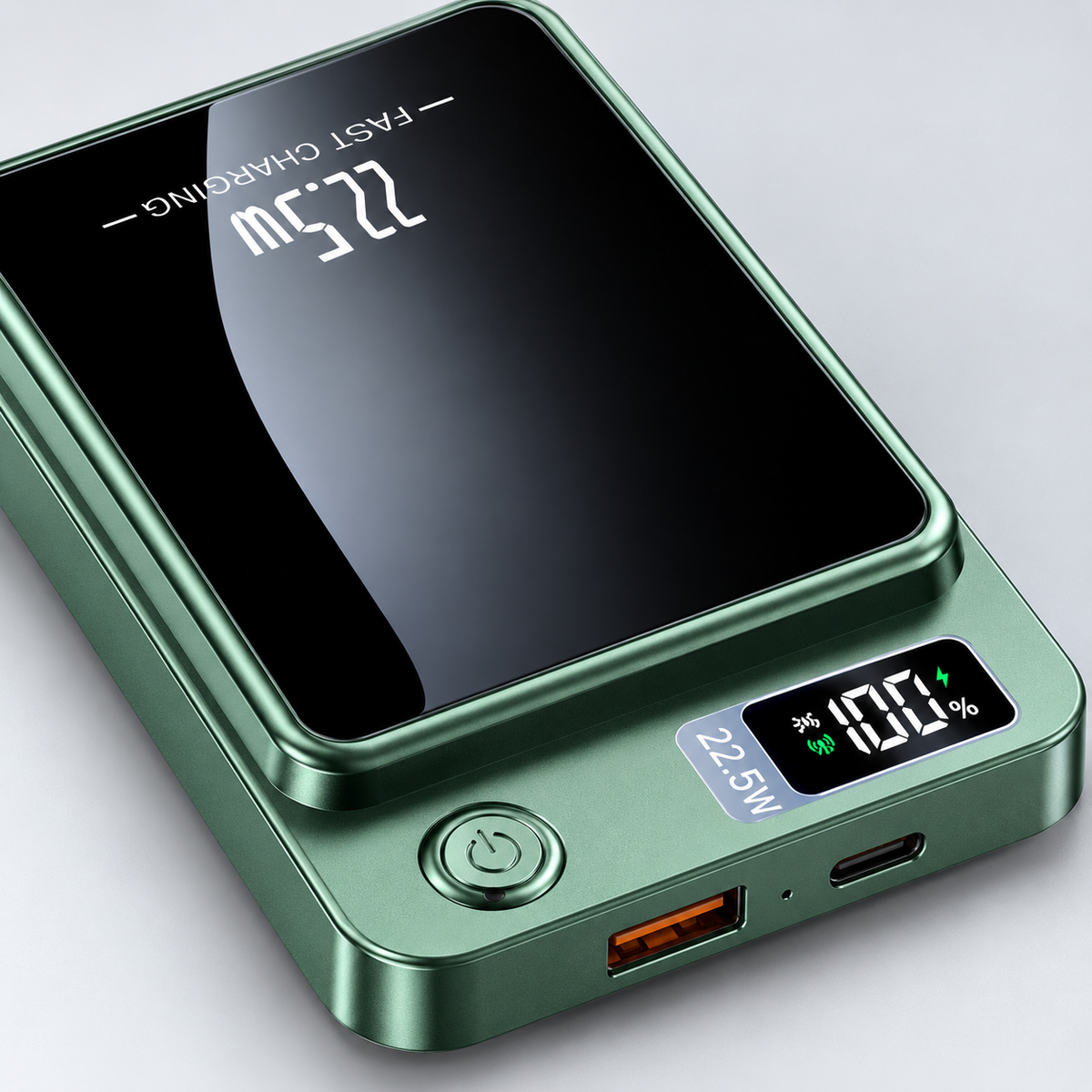 Powerbank mit kabellosem Laden und LED-Anzeige -    Zorenza