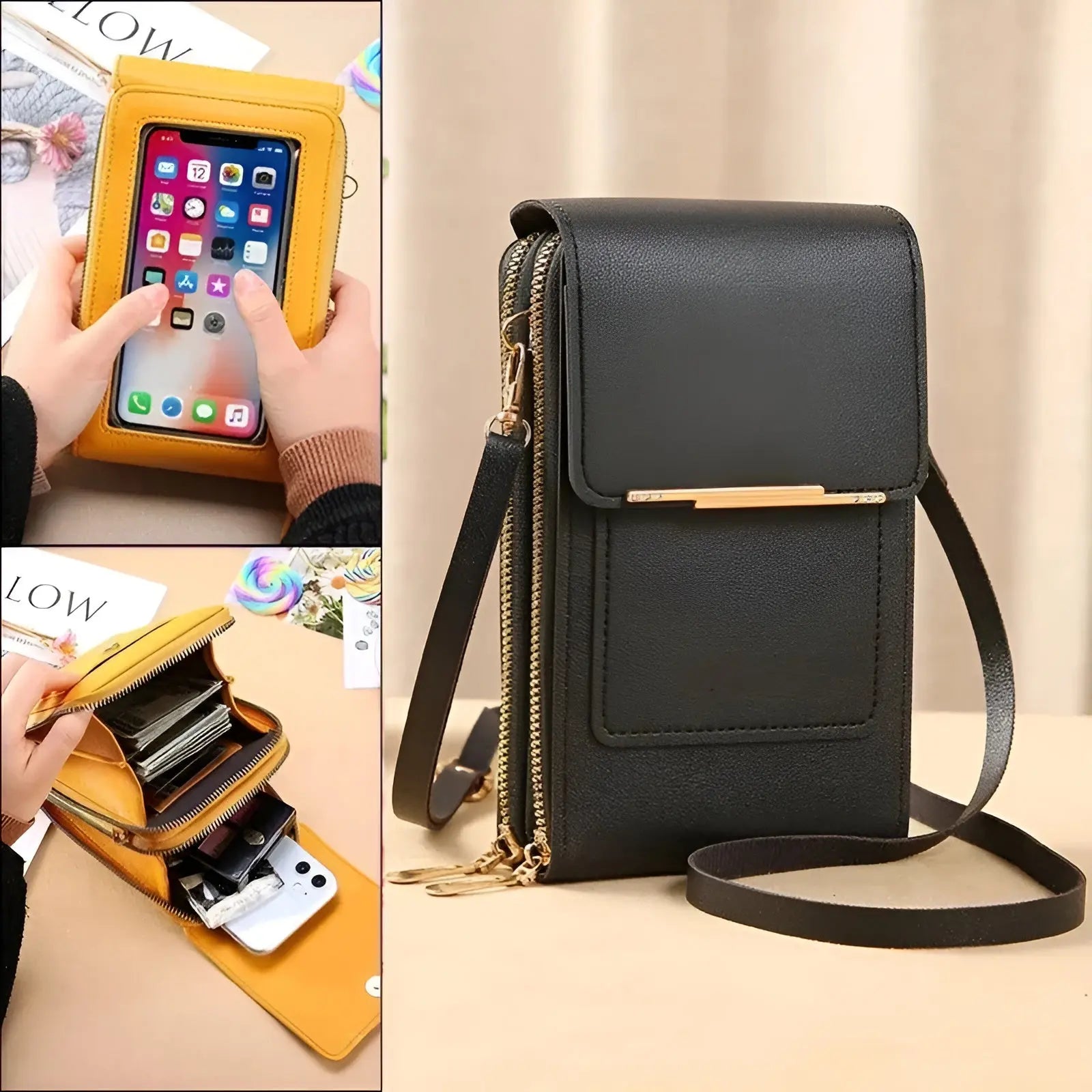 Handytasche mit RFID-Schutz und Touchscreen-Fenster -    Zorenza