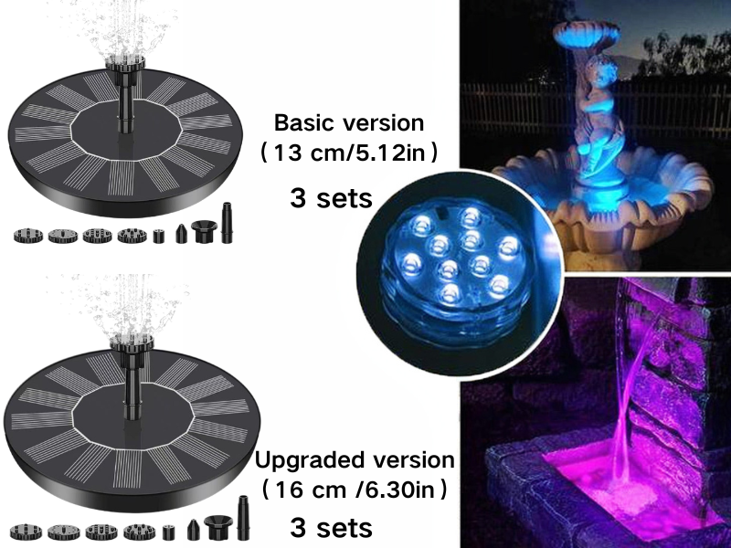 Solar-Springbrunnen mit 4 Düsen für Garten und Teich -    Zorenza